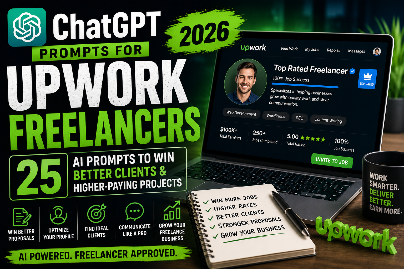 Best ChatGPT Prompts for Upwork Freelancers (2026): 25 AI Prompts to Win Better Clients & Higher-Paying Projects