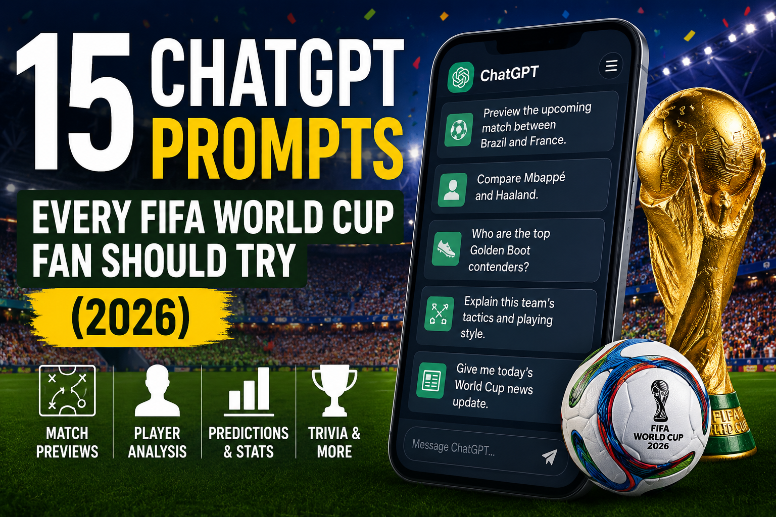 15 ChatGPT Prompts Every FIFA World Cup Fan Should Try (2026)