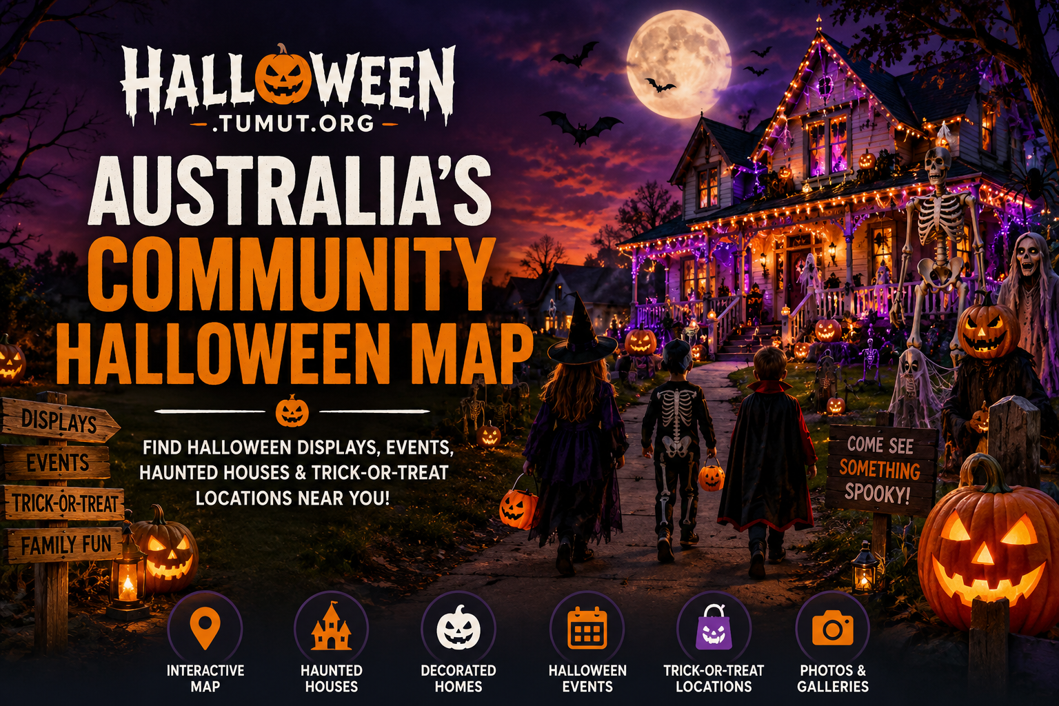 Australia’s Community Halloween Map (2026): Find the Best Halloween Displays, Haunted Houses & Trick-or-Treat Locations